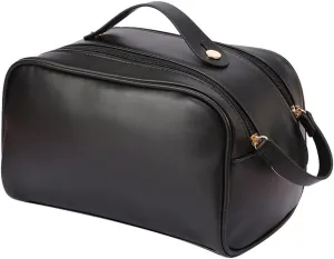 Makeup Bag Large Capacity Portable Wash Bag Storage Bag Travel Leather Cosmetics Storage(E)