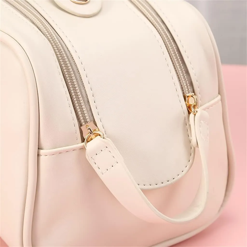 Makeup Bag Large Capacity Portable Wash Bag Storage Bag Travel Leather Cosmetics Storage(E)