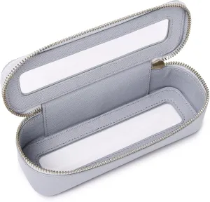 Makeup Brush Bag Slim Clear Makeup Bag Transparent Travel Cosmetic Case & Toiletry Bag with Zipper Small Beatuy Makeup Bag Purse Organizer for Women (Gray, SLIM)