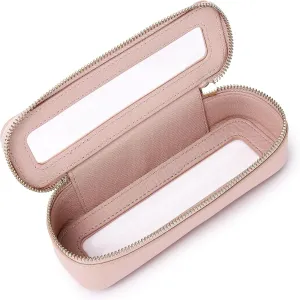 Makeup Brush Bag Slim Clear Makeup Bag Transparent Travel Cosmetic Case & Toiletry Bag with Zipper Small Beatuy Makeup Bag Purse Organizer for Women (Pink, SLIM)