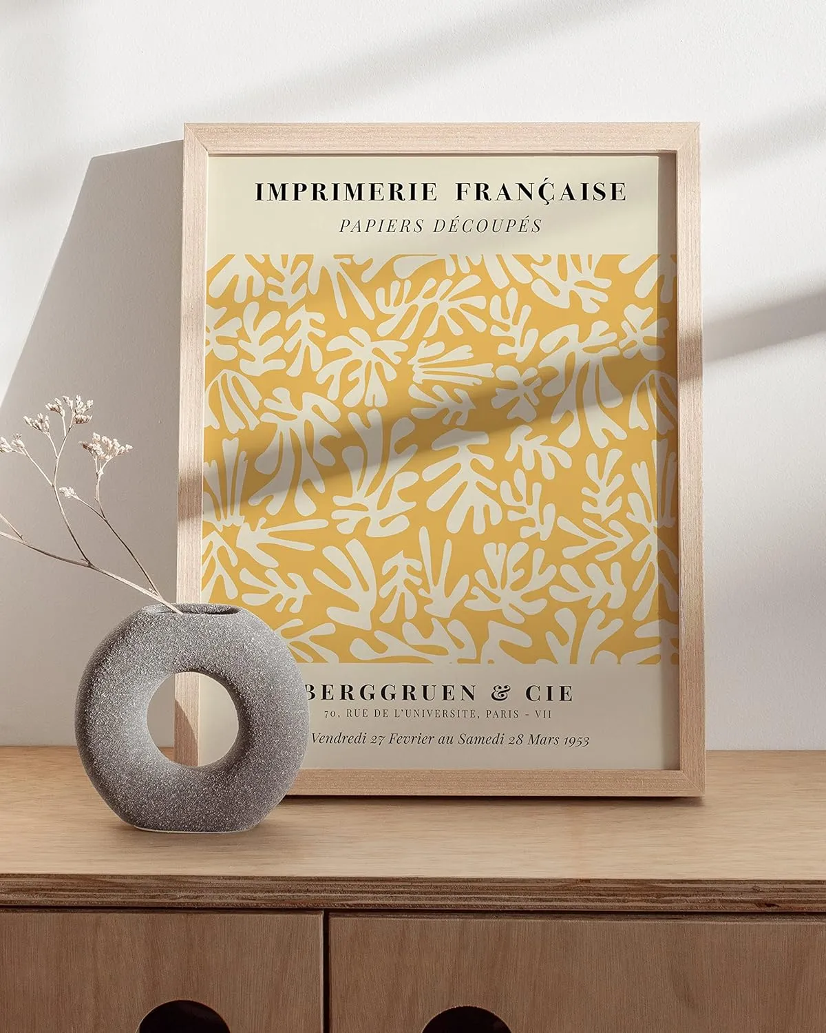 Matisse Poster Modern Wall Art - By Haus and Hues Matisse Prints Matisse Wall Art Matisse Art Modern Art Posters Matisse Cutouts Matisse Poster Prints Wall Art Modern (Beige Framed, 12x16)