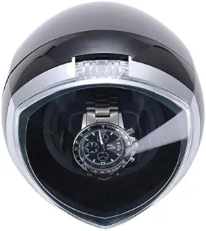 Mechanical Watch Shaker Single Automatic Watch Winder with Smart Timer Control & LED Light, 4 Roating Mode - Black