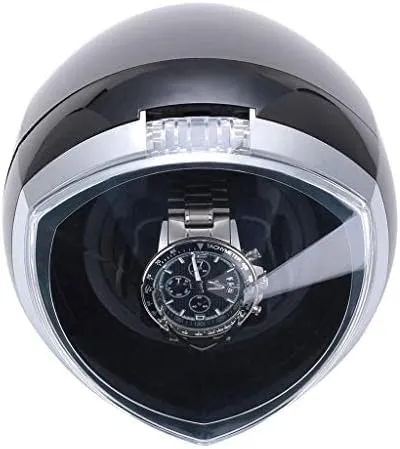 Mechanical Watch Shaker Single Automatic Watch Winder with Smart Timer Control & LED Light, 4 Roating Mode - Black