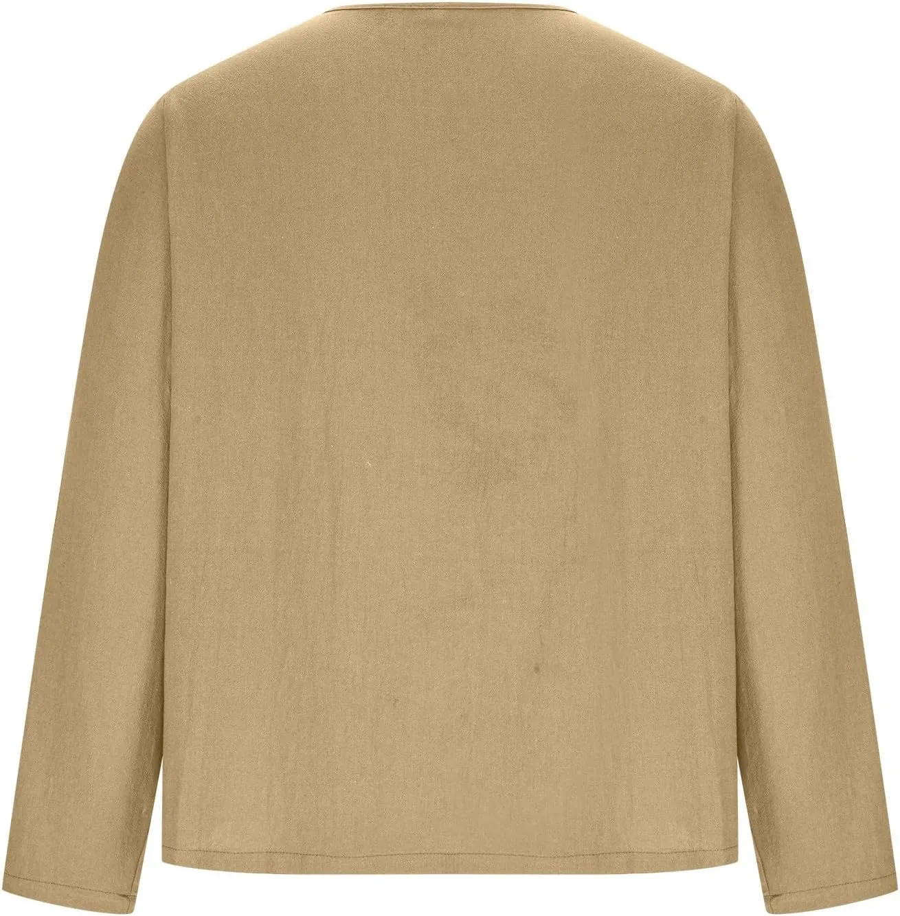 Men Linen Shirts Long Sleeve V Neck Cotton Comfy Spring Tees Shirt Solid Color Loose Fashion Sport 2025 Blouses Tops