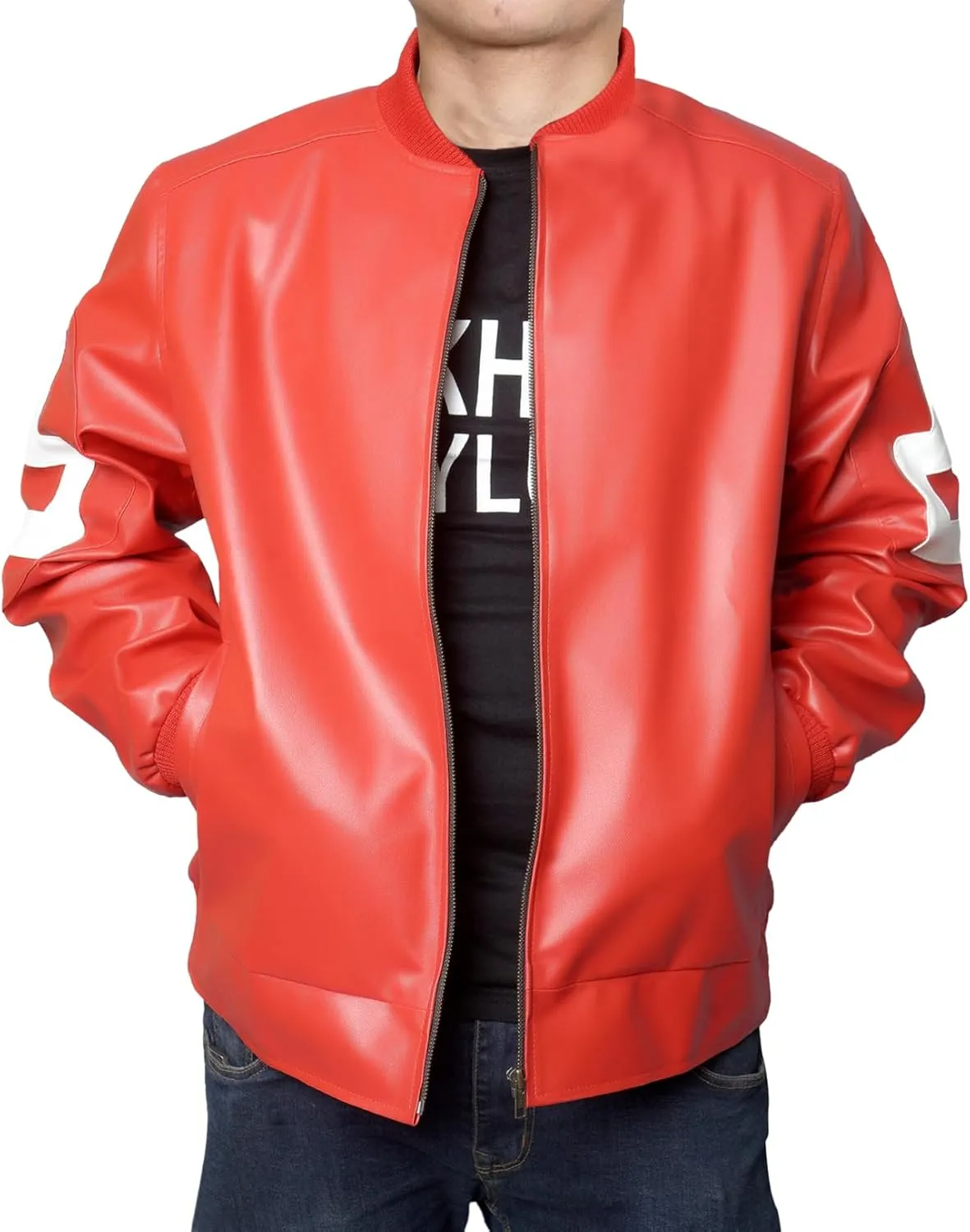 Mens 8 Ball Pool Billiard Bomber Lightweight Casual Stylish Fashion 80s 90s Retro Zip Up Faux Leather Jacket