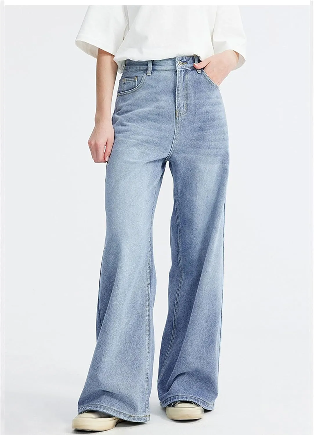 Men's Baggy Jeans Hip Hop Skater Jeans Vintage Dance Skateboard Pants Loose Fit Denim Jeans