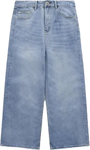 Men's Baggy Jeans Hip Hop Skater Jeans Vintage Dance Skateboard Pants Loose Fit Denim Jeans