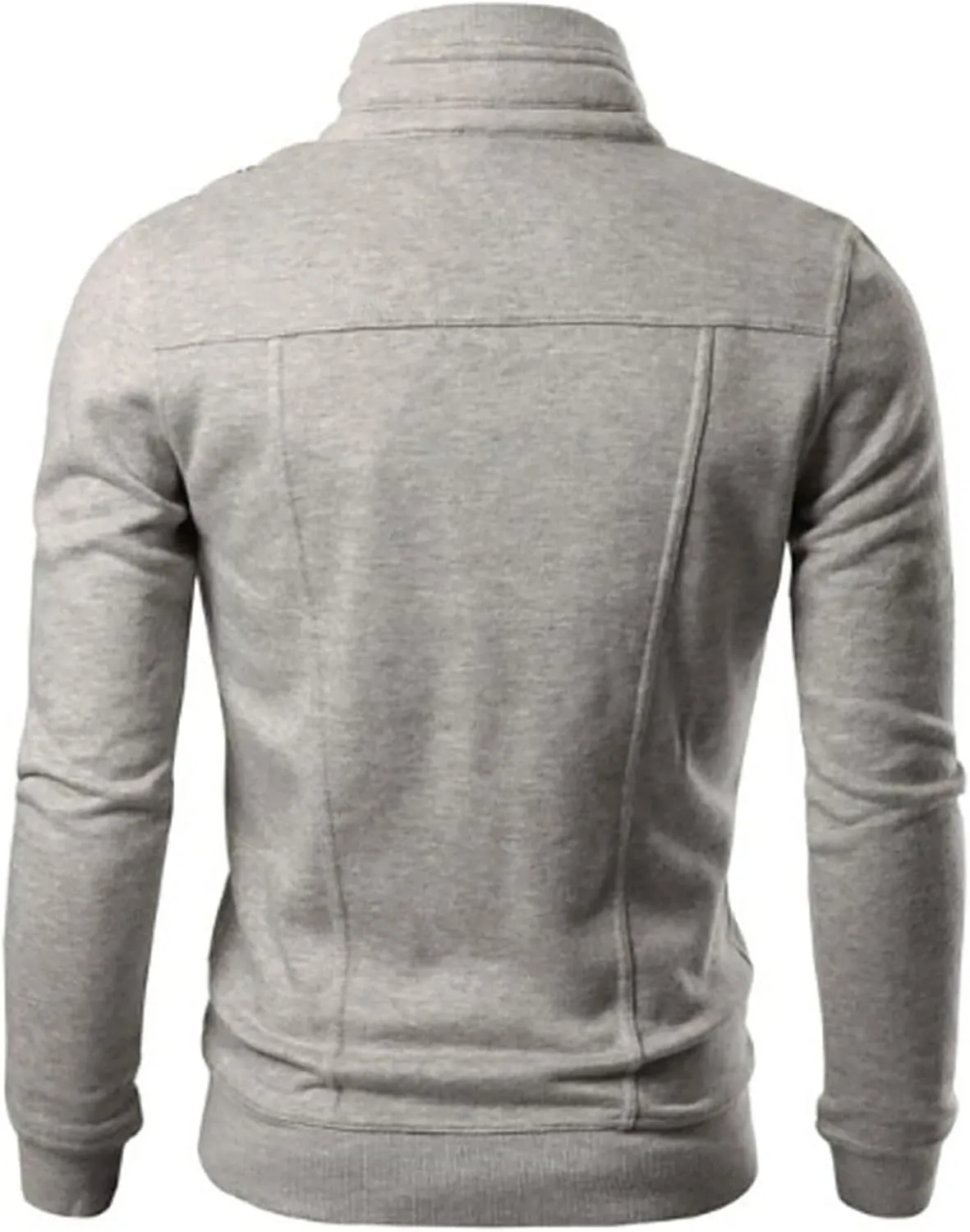 Men's Button Fly Zipper Hoodie Fashion Stand Collar Lightweight Long Sleeve SweatShirt Slim Fit Jackets with Pocket