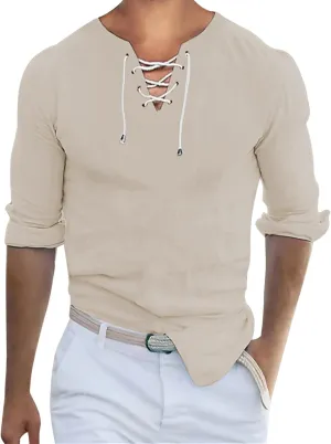 Men's Casual Button Down Shirts Long Sleeve Buttons Down Solid Plain Roll Up Sleeve Summer Beach Shirts Long