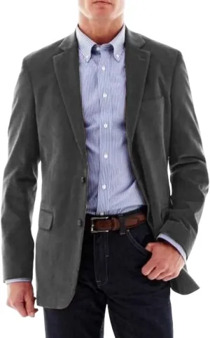 Men's Classic Casual Faux Leather Jacket Solid Color Simple Single Breasted Suede Blazer Formal Evening