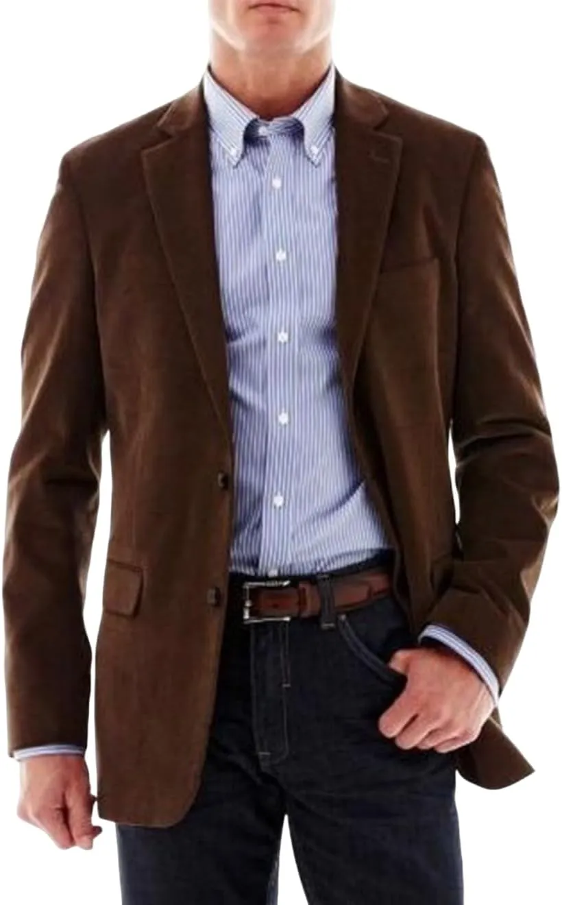Men's Classic Casual Faux Leather Jacket Solid Color Simple Single Breasted Suede Blazer Formal Evening
