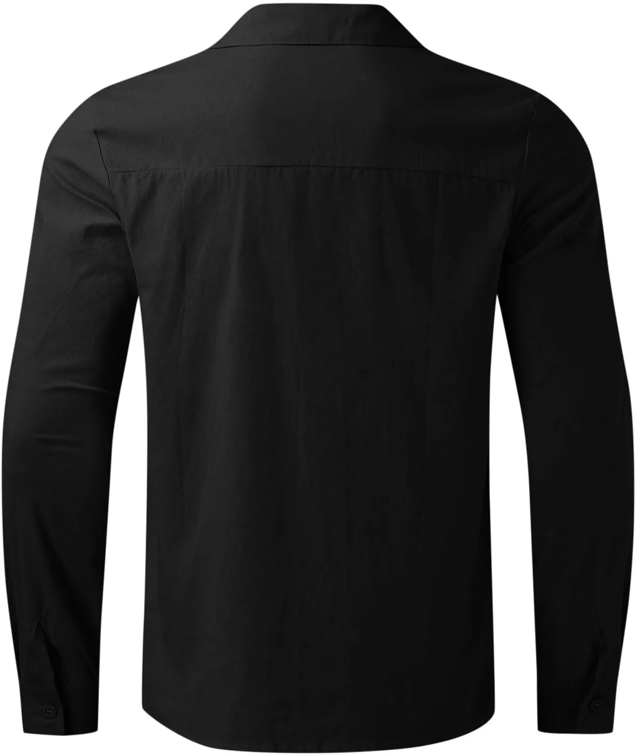 Mens Cotton Linen Shirts Long Sleeve Casual Shirt Summer Buttons Down Solid Plain Roll Up Sleeve Summer Beach