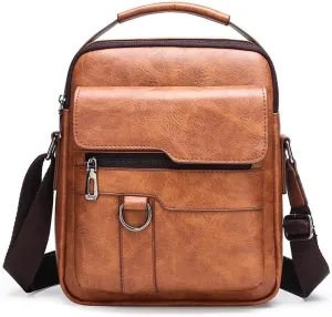 Men's Crossbody Bag, Portable Shoulder, Handheld, Casual Business, Holiday Gift, Large Capacity, Multi-compartment, with Handle and Adjustable Shoulder Strap