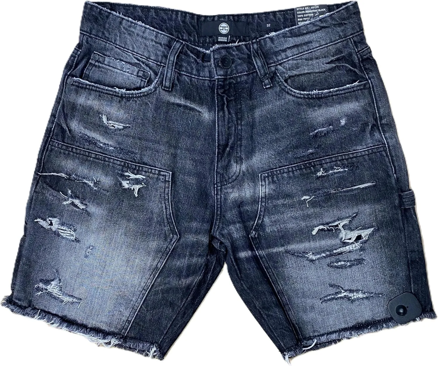 Mens Denim Industrial Black Shorts (J3213S) (P)
