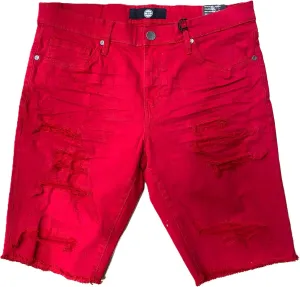 Mens Denim Red Shorts (J3187S) (P)