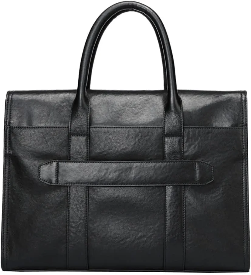 Men's Handbag Leather Business Briefcase Large Capacity Computer Bag Cowhide Office Bag Men