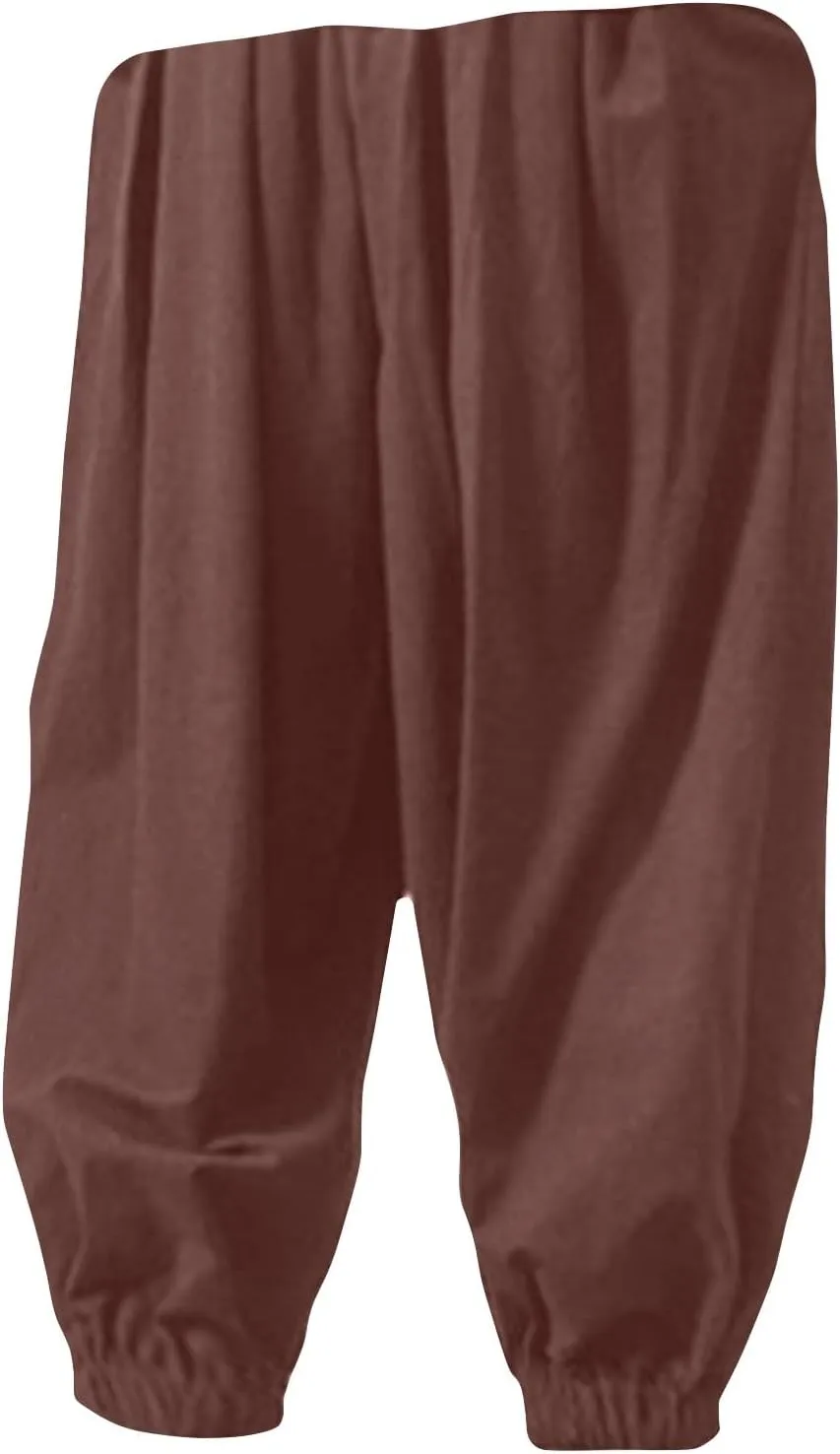 Mens Hippie Harem Pants Casual Elastic Drawstring Tapered Pants Solid Color Baggy Yoga Drop Crotch Trouser