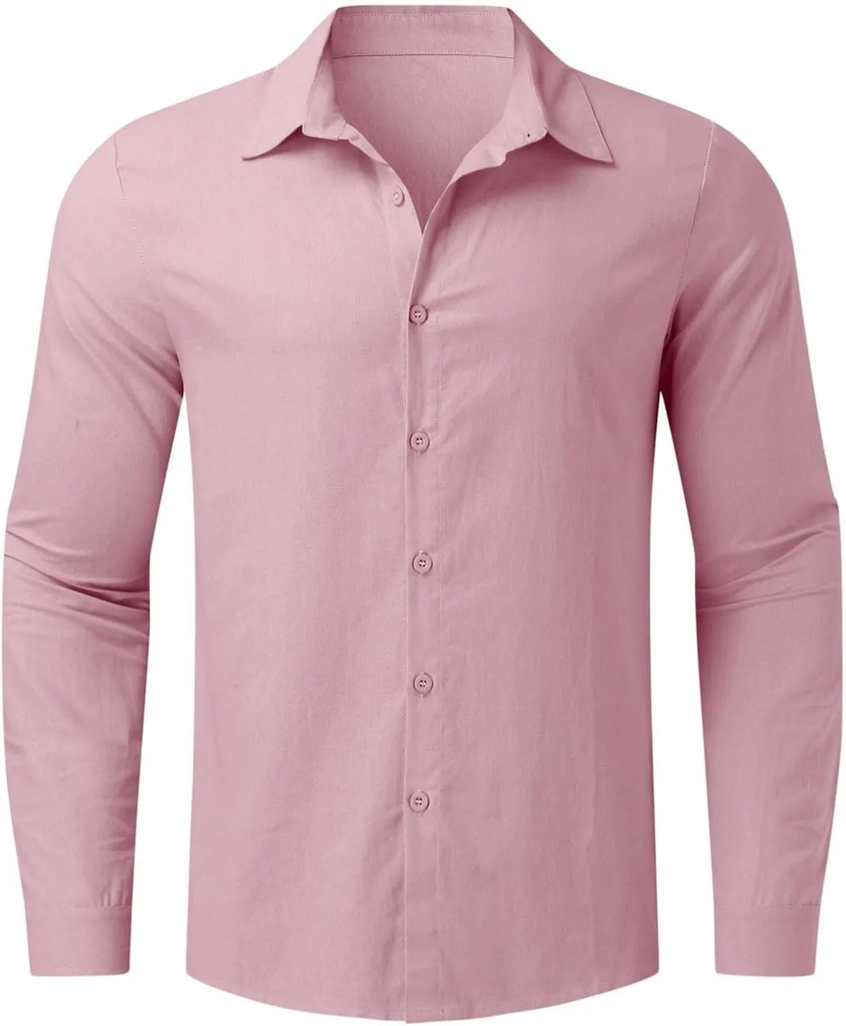 Men's Linen Long Sleeve Button Down Shirts Color Pocket Long Sleeve Shirt Top Long Sleeve Shirts Beach Shirts for
