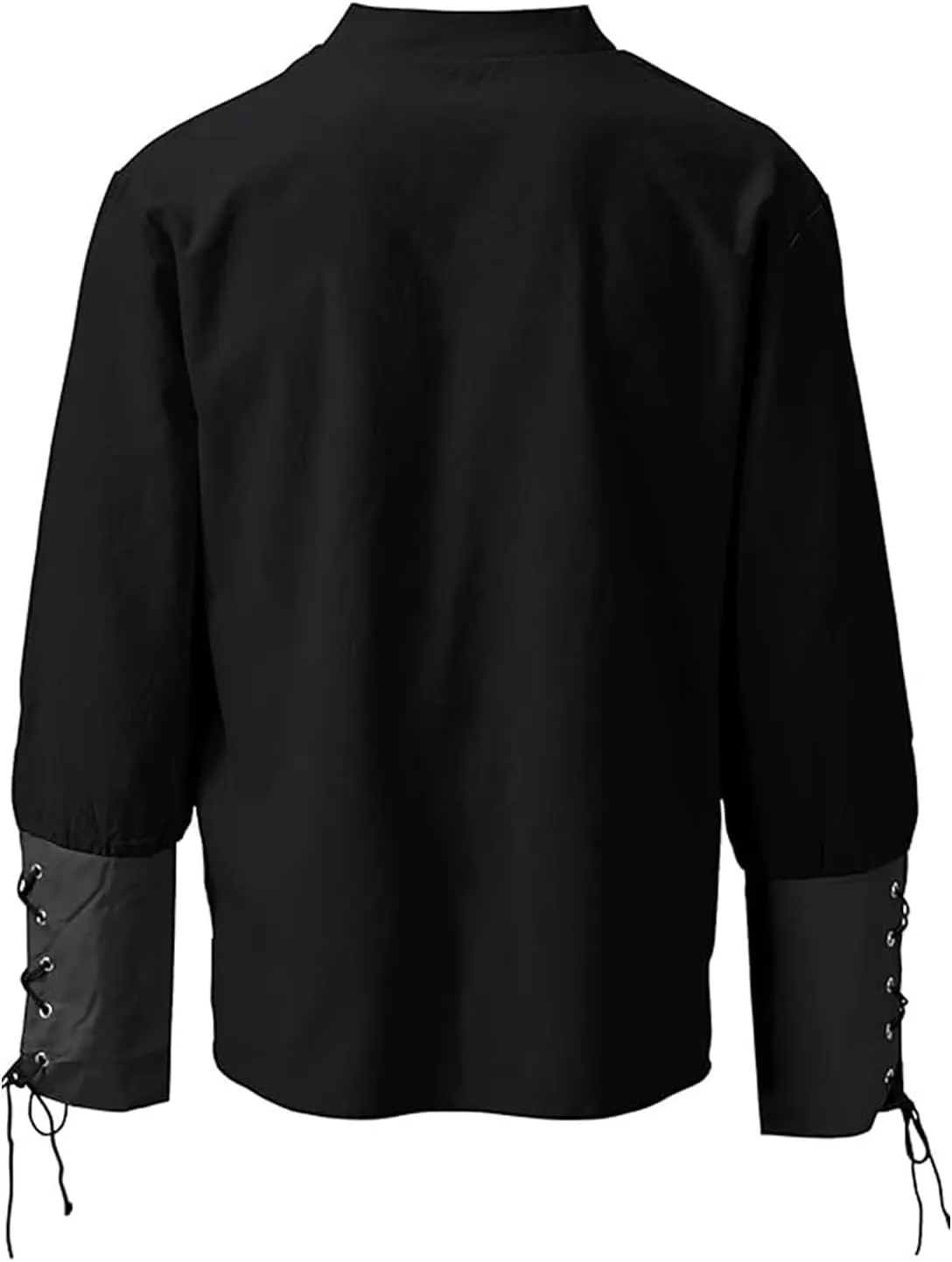 Men's Linen Shirt Casual Long Sleeve V Neck Lace Up Renaissance Medieval Shirt Gothic Pirate Shirts Vintage Tops