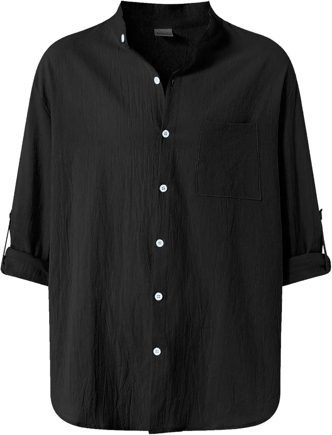 Men's Linen Shirts Short Sleeve Casual Shirts Button Down Shirt for Men Beach Summer Shirt with Pockets Linen Tops