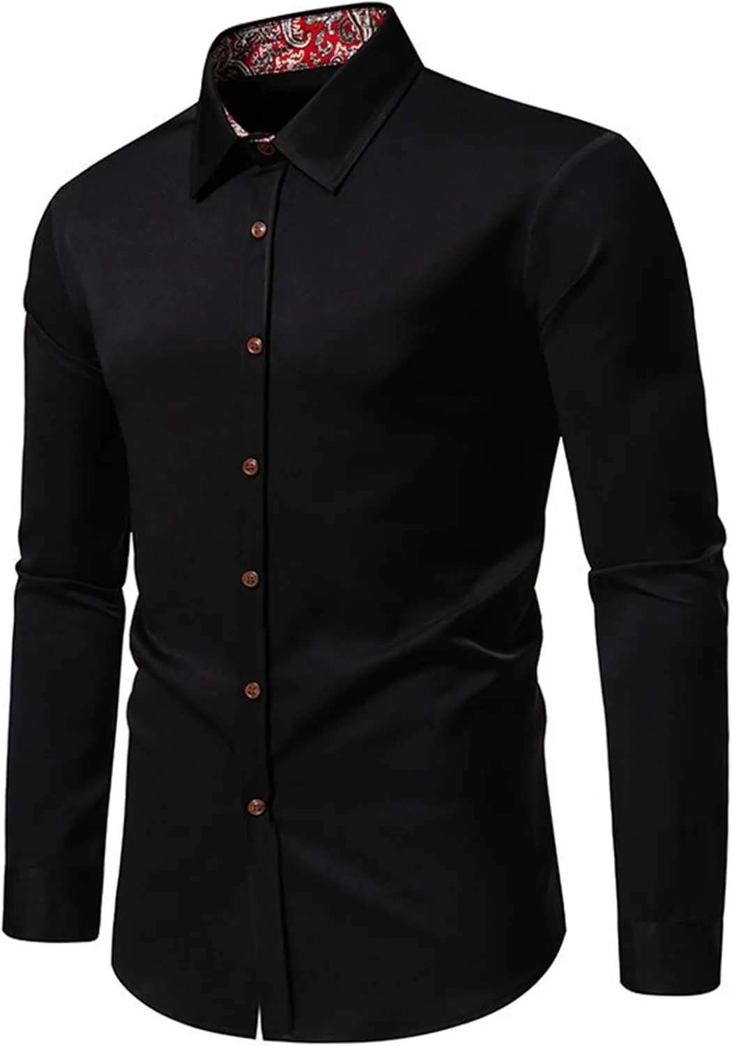 Mens Long Sleeve Shirts Casual 2024 Slim Fit Solid Color Cardigan Long Sleeve Shirt Shirts Men Tee Shirts Mens Day