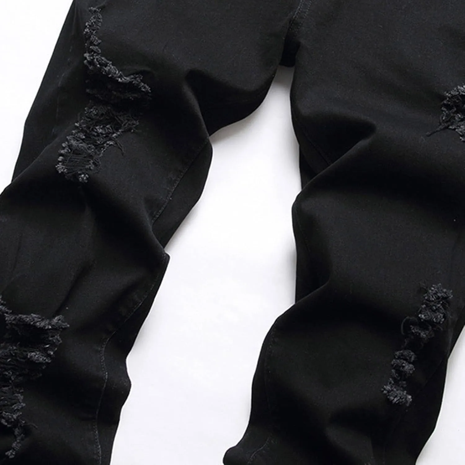 Mens Slim Fit Boot Cut Jeans Jeans Frayed Pants Distressed Rip Trousers Men Jeans Wide Jeans Men Mens