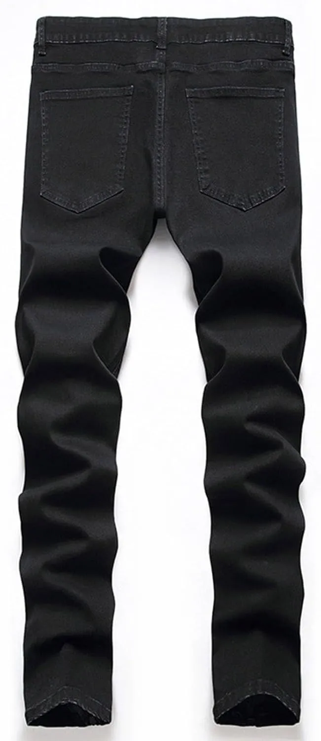 Mens Slim Fit Boot Cut Jeans Jeans Frayed Pants Distressed Rip Trousers Men Jeans Wide Jeans Men Mens