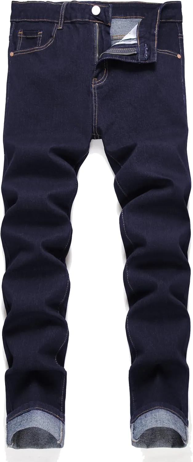 Men's Slim Fit Stretch Jeans Ripped Skinny Jeans for Men, Fashion Straight Leg Comfort Flex Waist Cargo Denim Pants