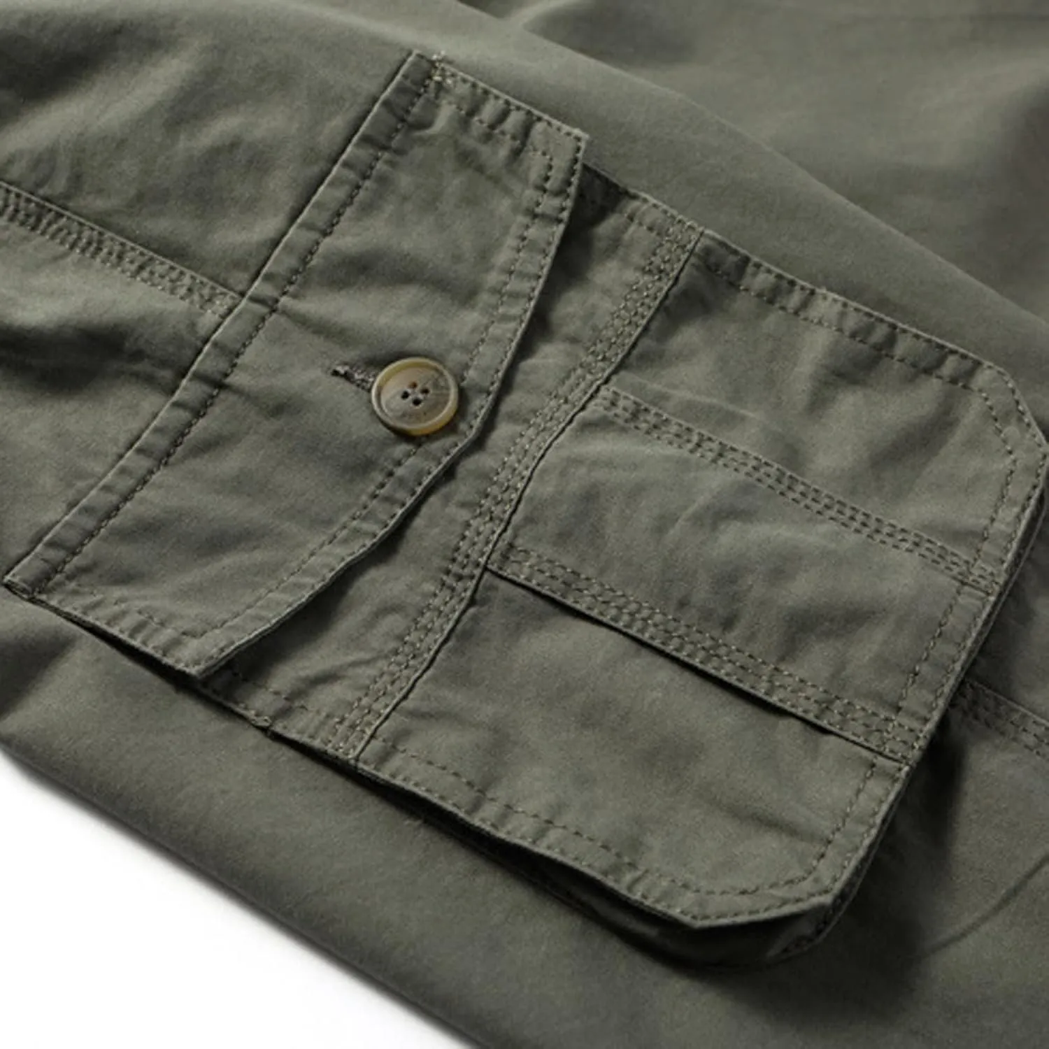 Mens Summer Shorts Loose Fit Cotton Elastic Waist Multi Pockets Cargo Shorts Fashion Outdoor Solid Beach Shorts
