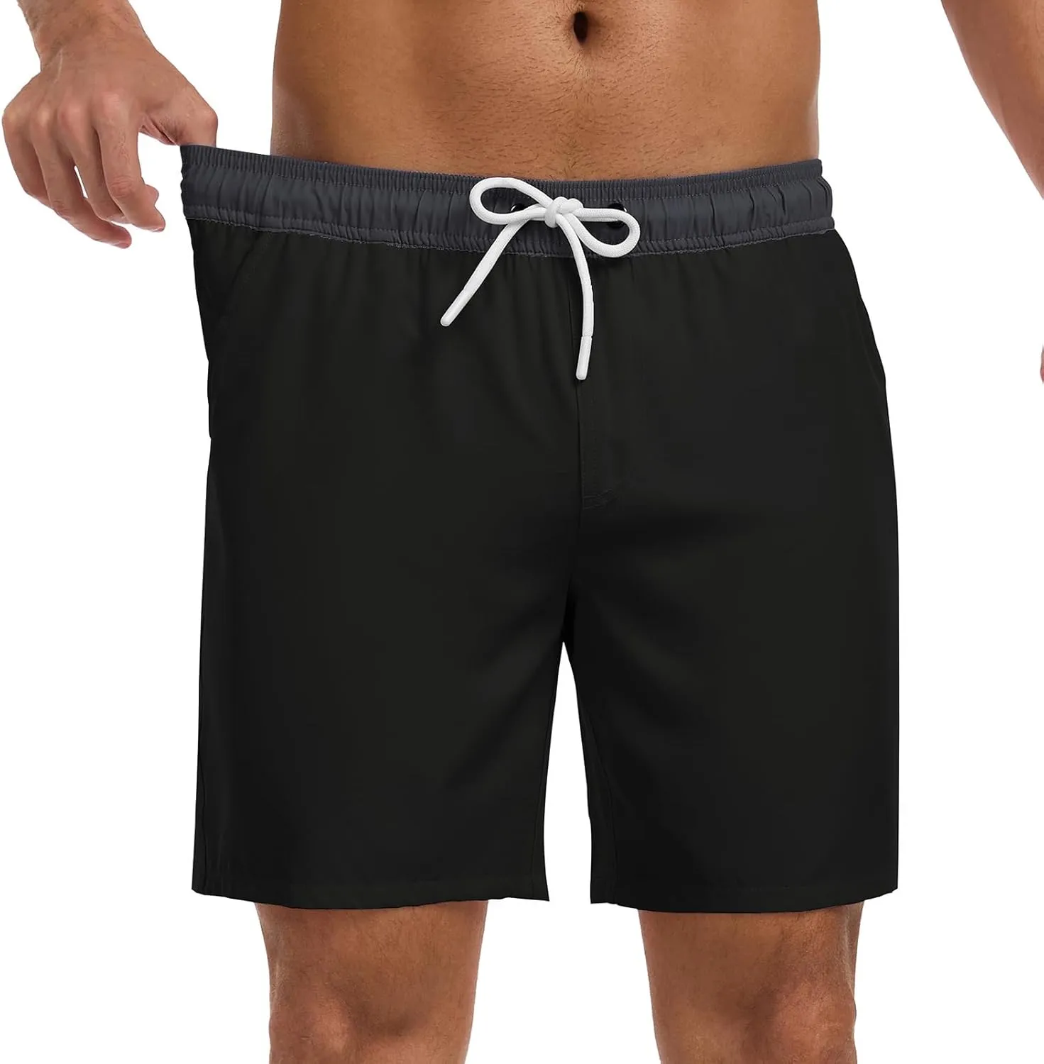 Mens Swim Trunks with Compression Liner 7 Inch Swim Shorts 2 in 1 Quick Dry Board Shorts Beach Wear