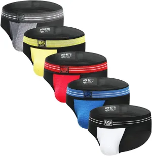 Men's Underwear Briefs 5-Pack Cotton Low Rise Multi Color Soft Underpant