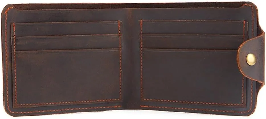 Men's Wallet Mad Horse Layer Cowhide Money Clip Oil Wax Leather Wallet Leather Bag