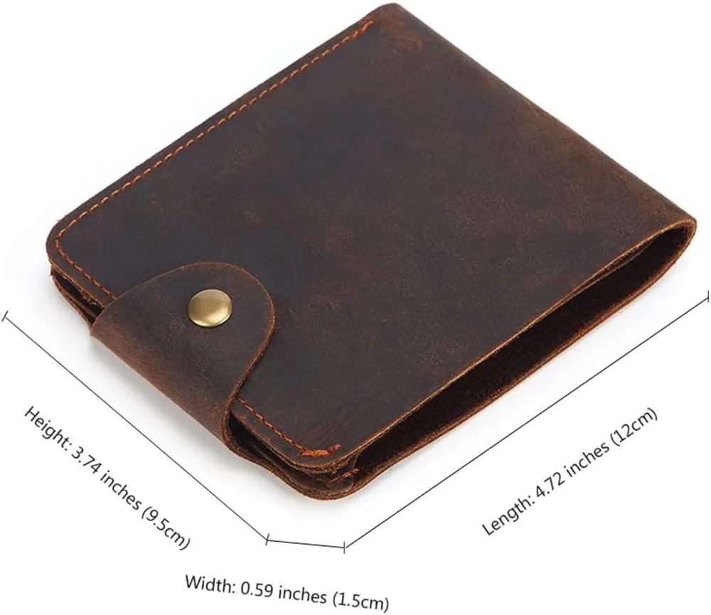 Men's Wallet Mad Horse Layer Cowhide Money Clip Oil Wax Leather Wallet Leather Bag