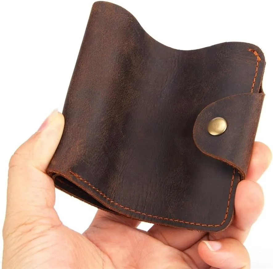 Men's Wallet Mad Horse Layer Cowhide Money Clip Oil Wax Leather Wallet Leather Bag
