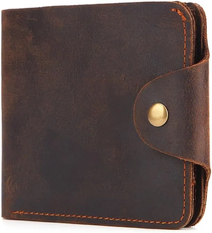 Men's Wallet Mad Horse Layer Cowhide Money Clip Oil Wax Leather Wallet Leather Bag
