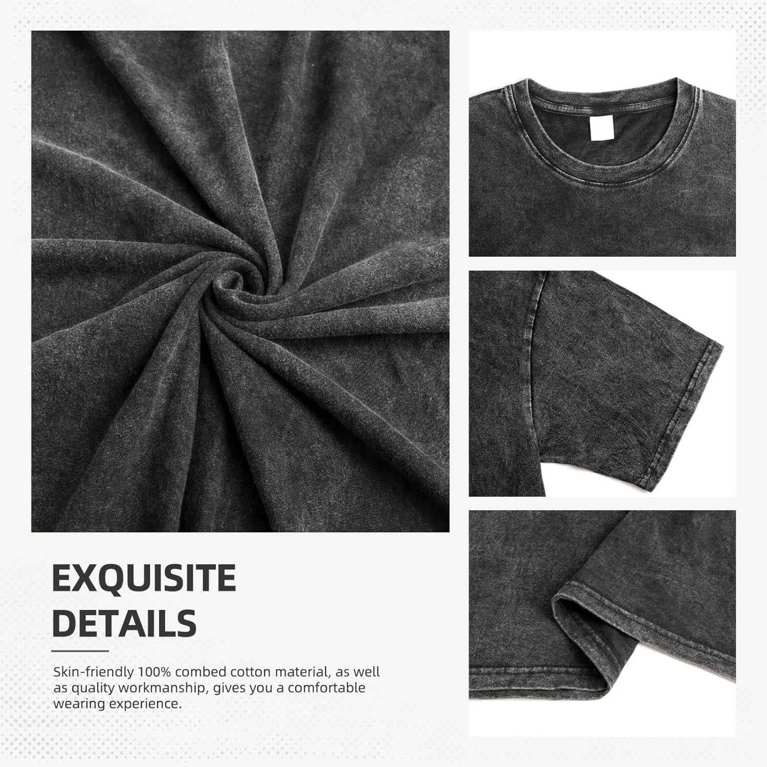 Men's Women's Unisex Fashion T Shirt Oversized Short Sleeve Drop Shoulder Loose Wash Solid Tee