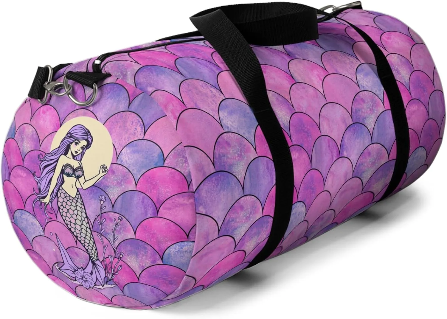Mermaid Dream Duffel Bag – Pastel Fantasy Travel Bag with Whimsical Ocean Mermaid Print