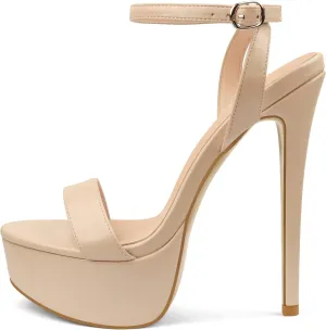 MERUMOTE Women's Platform Heels Sky High Heel Sandals Party Bridal Evening Shoes