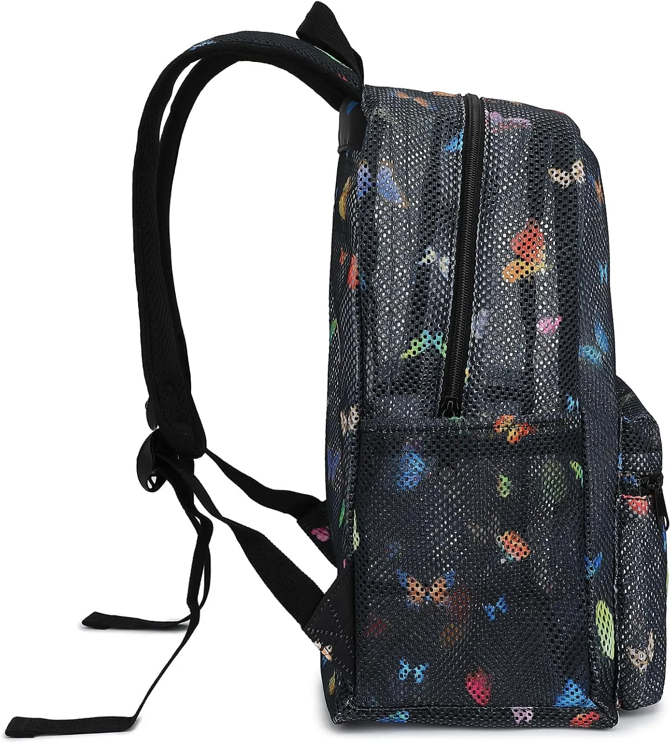 Mesh Backpack for Girls, Kids Semi-Transparent School Bookbag Women See Through Beach Bag Daypack (Butterfly)