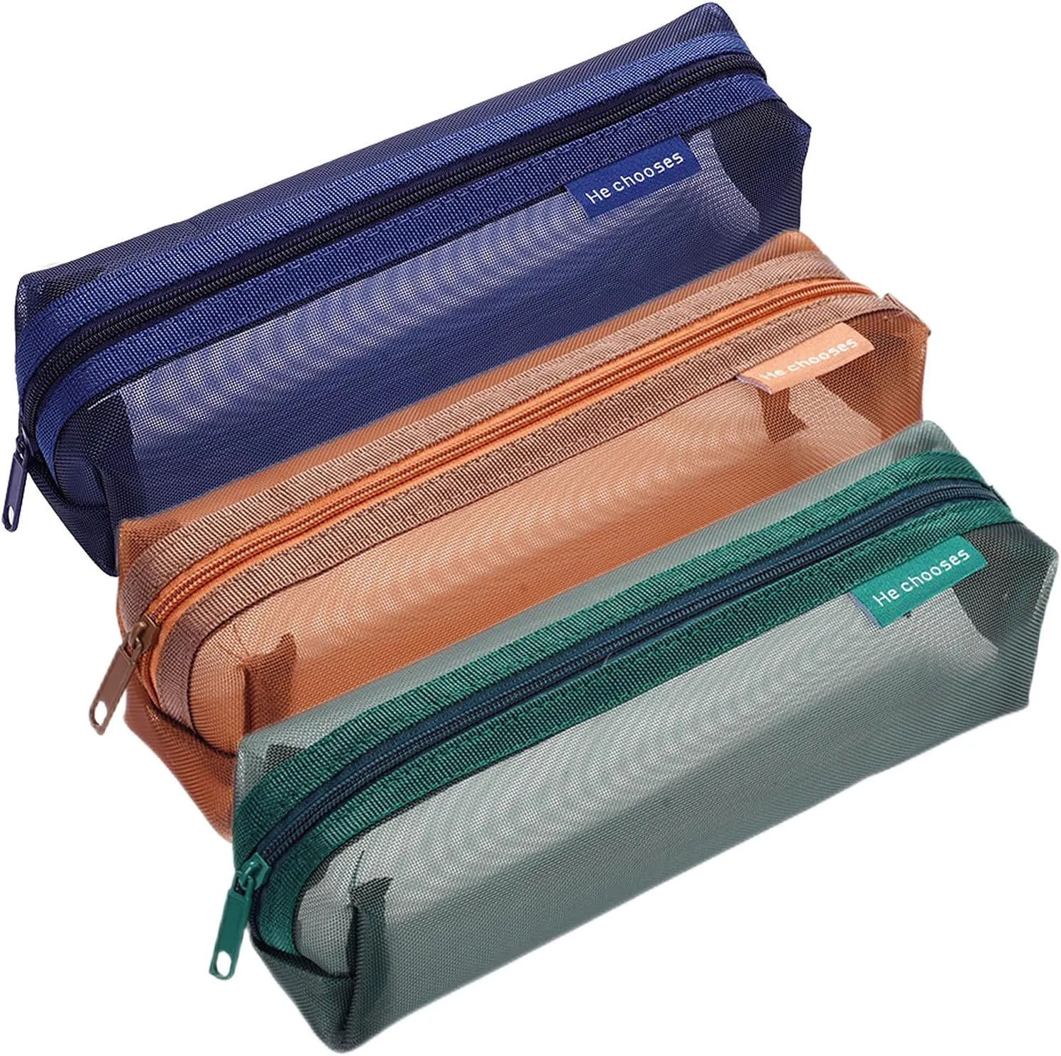 Mesh Cosmetic Bag Portable Clear Makeup Bags Mesh Zipper Pouch for Home Office Travel Accessories Organizer