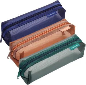 Mesh Cosmetic Bag Portable Clear Makeup Bags Mesh Zipper Pouch for Home Office Travel Accessories Organizer