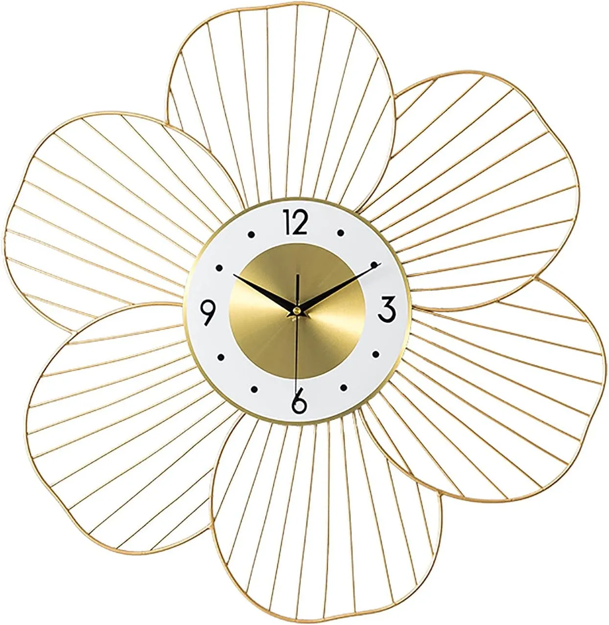 Mid Century Starburst Clock Large Metal Modern Design Sunburst Clock Battery Operated Non Ticking Quartz Movement Mid Century Decor for Living Room C