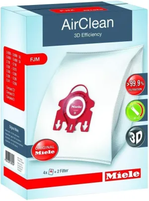 Miele Genuine Vacuum Cleaner AirClean Dust Bags Type FJM Pack of 8