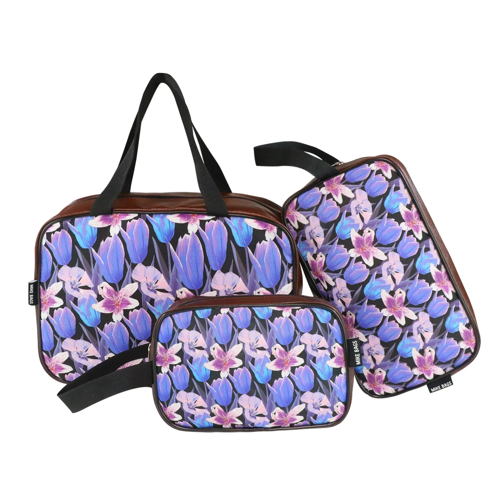 Mike Multi-Functional Makeup Pouch for Women set of 3 - Brown