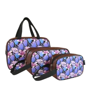 Mike Multi-Functional Makeup Pouch for Women set of 3 - Brown