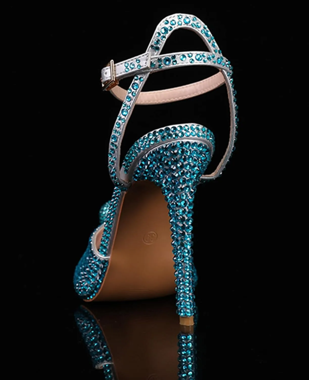 Minishion Slingback High Heel Wedding Shoes for Women with Crystals Fashion Evening Party Sandals