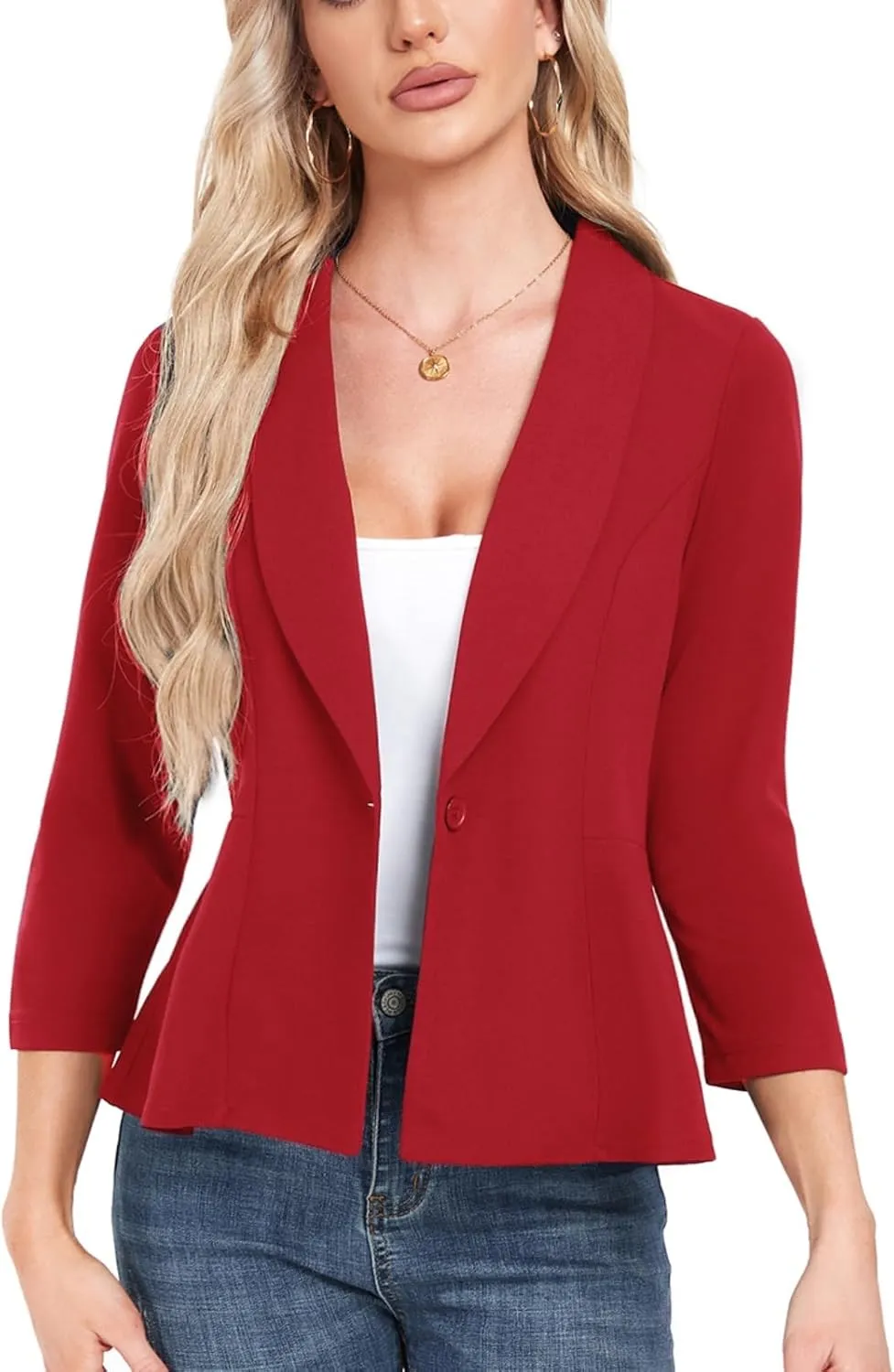 MINTLIMIT Womens Blazer Suit Jackets Dressy 3/4 Sleeve Blazer Casual Business Blazer for Work 2025