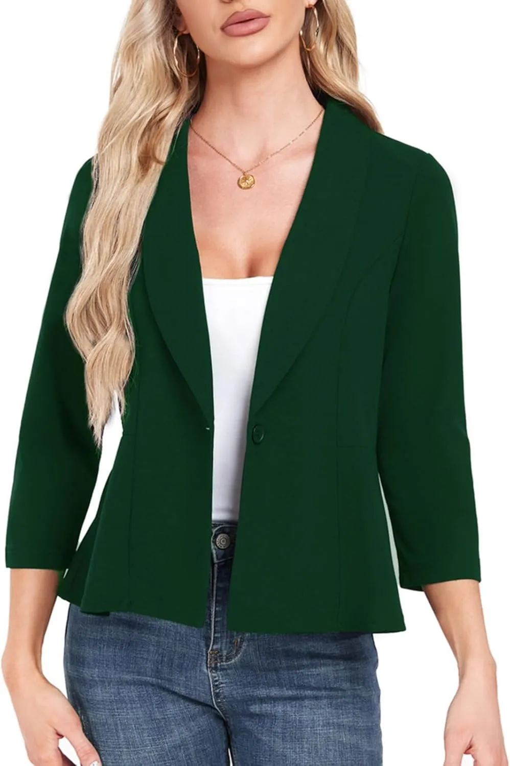 MINTLIMIT Womens Blazer Suit Jackets Dressy 3/4 Sleeve Blazer Casual Business Blazer for Work 2025