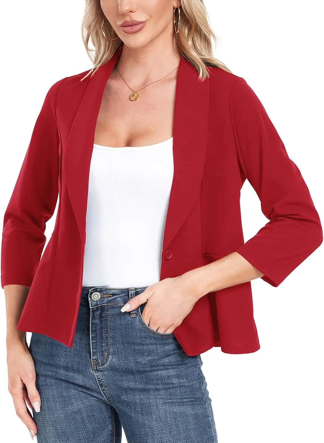 MINTLIMIT Womens Blazer Suit Jackets Dressy 3/4 Sleeve Blazer Casual Business Blazer for Work 2025