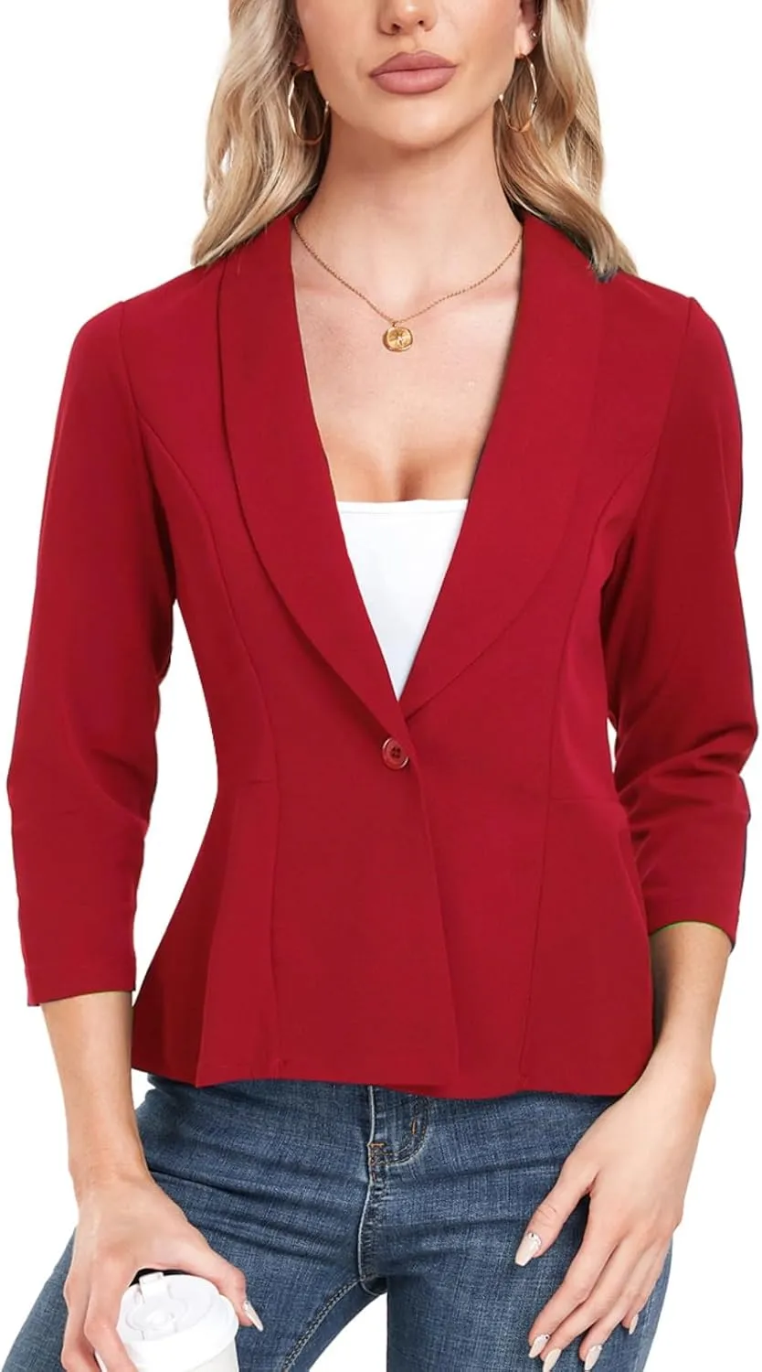 MINTLIMIT Womens Blazer Suit Jackets Dressy 3/4 Sleeve Blazer Casual Business Blazer for Work 2025